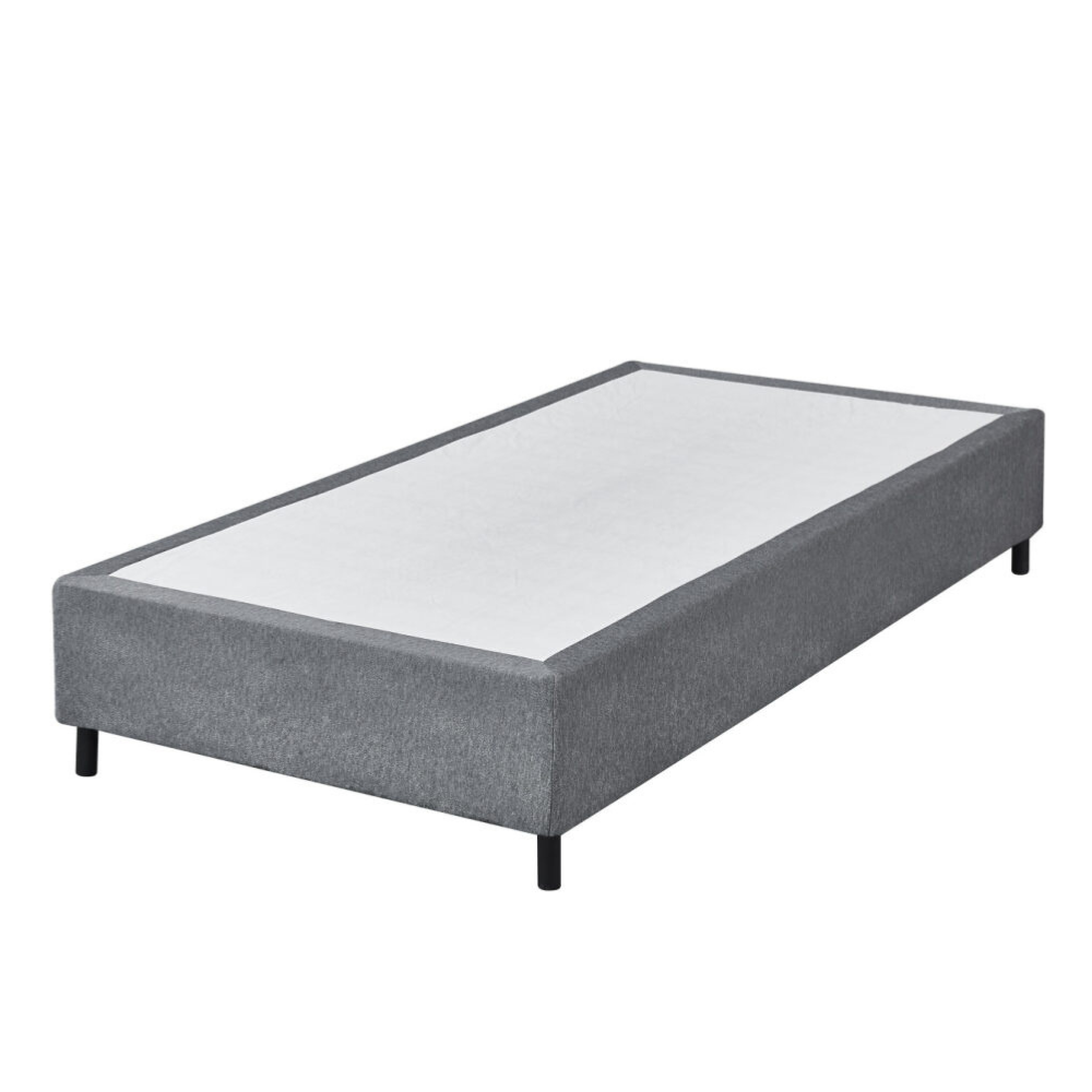 Knitted Fabric Bed Frame Base King Single Size Solid Wood Legs Grey Fast shipping On sale