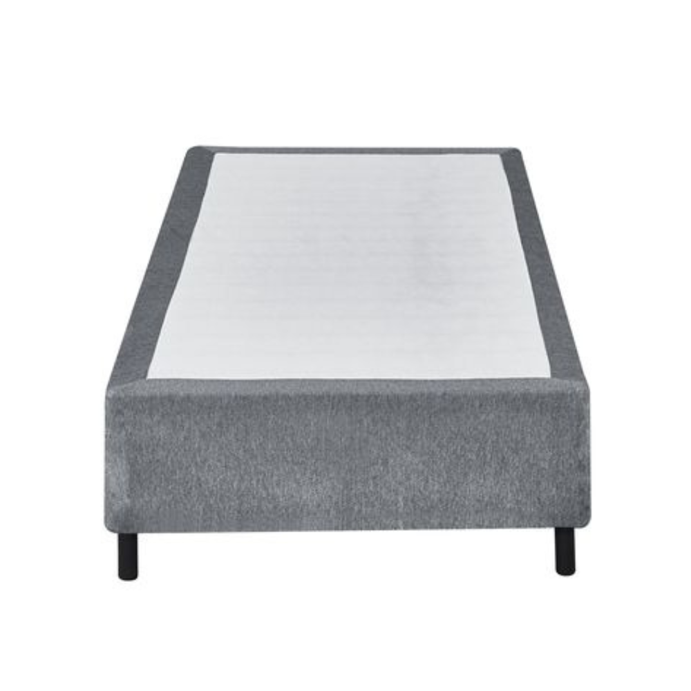 Knitted Fabric Bed Frame Base Single Size Solid Wood Legs Grey Fast shipping On sale