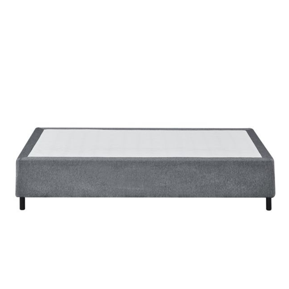 Knitted Fabric Bed Frame Base Single Size Solid Wood Legs Grey Fast shipping On sale