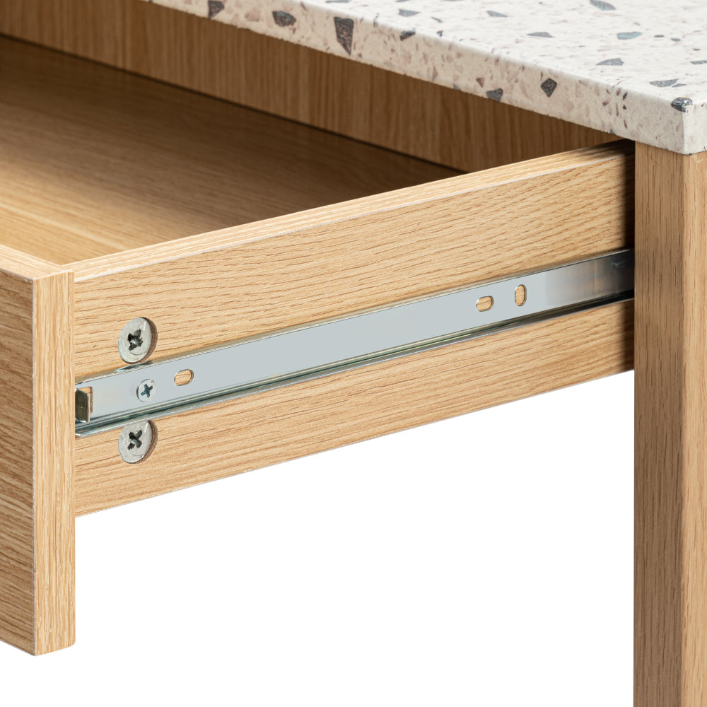 Gloria Hallway Console Hall Table Terrazzo Effect Top 2-Drawers Oak Fast shipping On sale