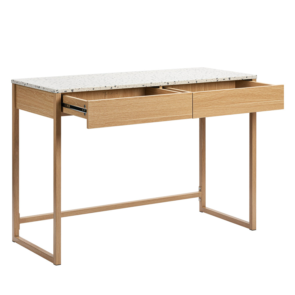 Gloria Hallway Console Hall Table Terrazzo Effect Top 2-Drawers Oak Fast shipping On sale