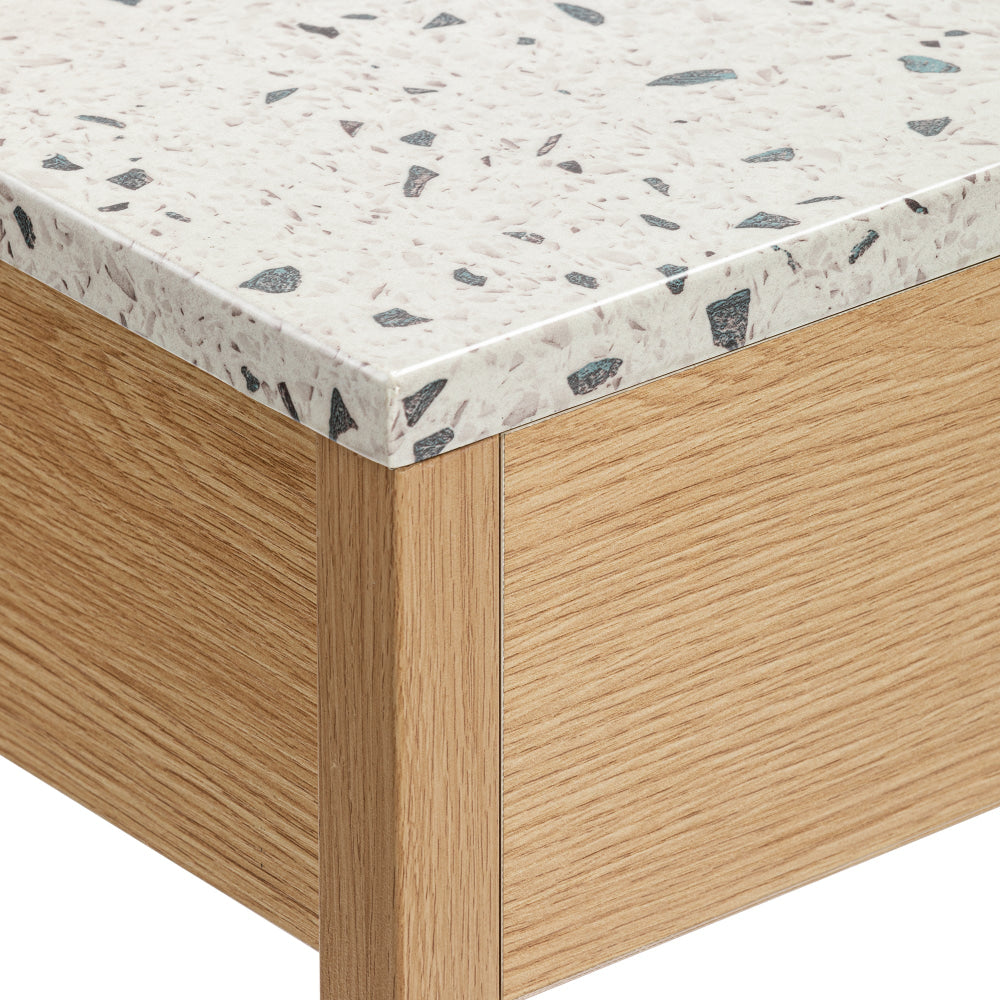 Gloria Hallway Console Hall Table Terrazzo Effect Top 2-Drawers Oak Fast shipping On sale