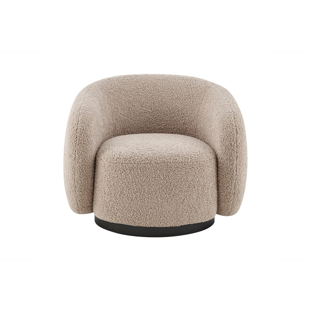 Goldie Swivel Armchairs Relaxing Accent Lounge Chair Natural Boucle Fast shipping On sale