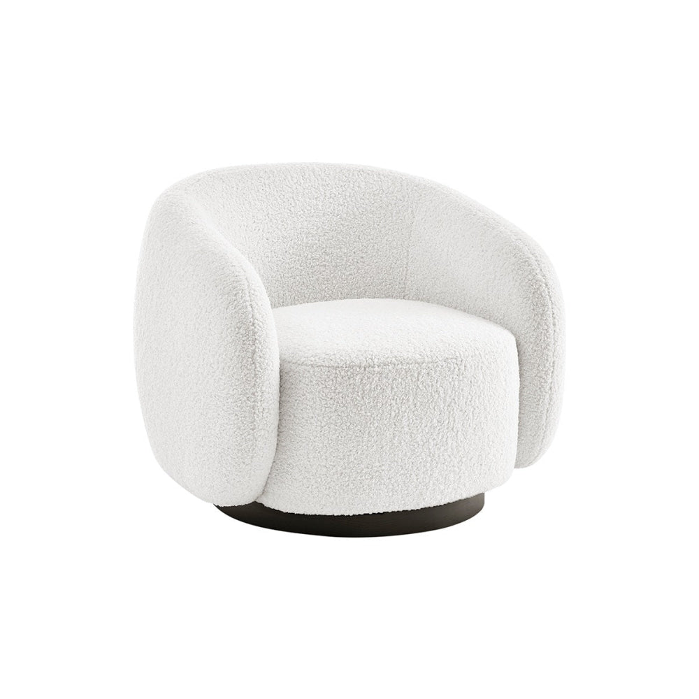 Goldie Swivel Armchairs Relaxing Accent Lounge Chair Natural Boucle Fast shipping On sale
