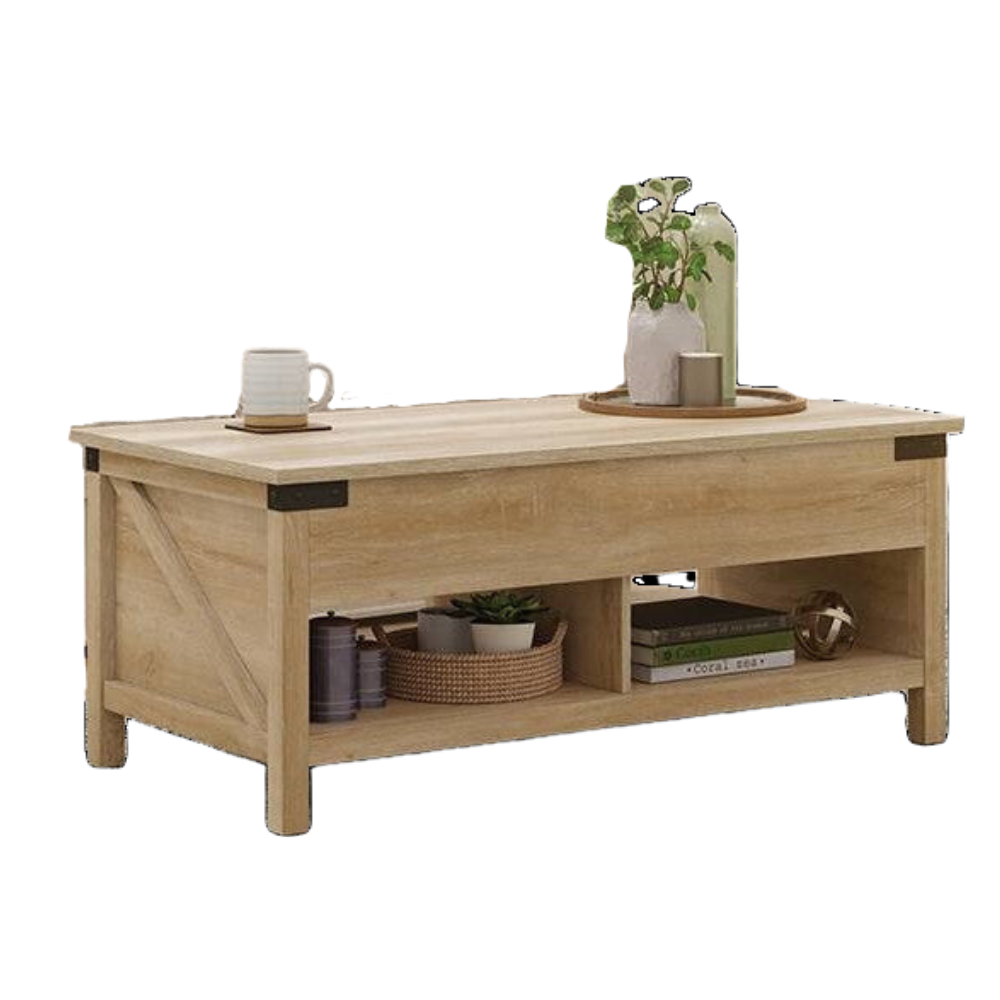 Gram Wooden Lift Top Storage Rectangular Coffee Table Orchard Oak Fast shipping On sale