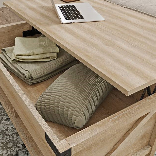 Gram Wooden Lift Top Storage Rectangular Coffee Table Orchard Oak Fast shipping On sale