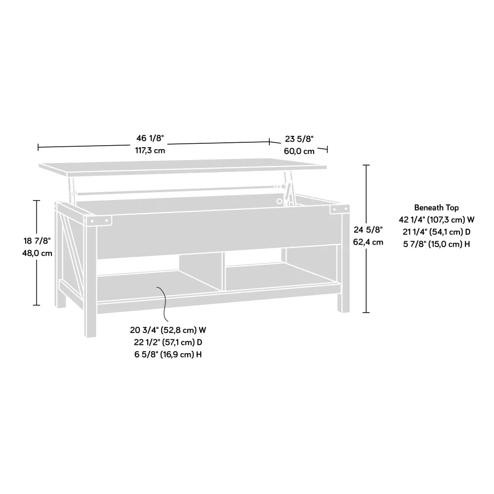 Gram Wooden Lift Top Storage Rectangular Coffee Table Orchard Oak Fast shipping On sale