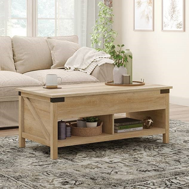 Gram Wooden Lift Top Storage Rectangular Coffee Table Orchard Oak Fast shipping On sale