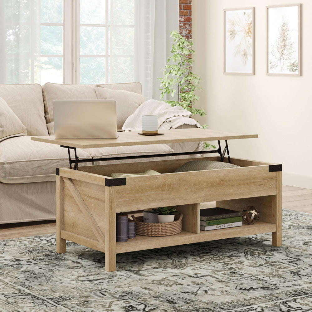 Gram Wooden Lift Top Storage Rectangular Coffee Table Orchard Oak Fast shipping On sale