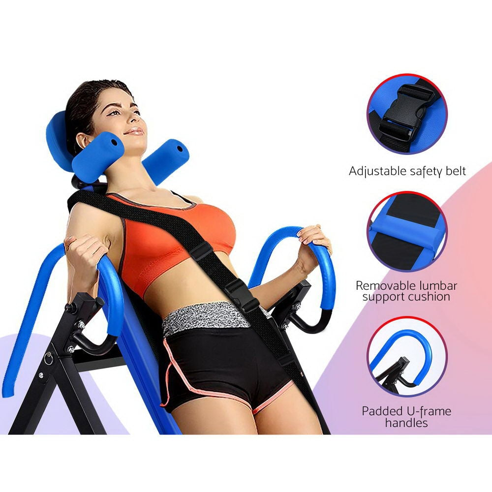 Gravity Inversion Table Foldable Stretcher Inverter Home Gym Fitness Sports & Fast shipping On sale