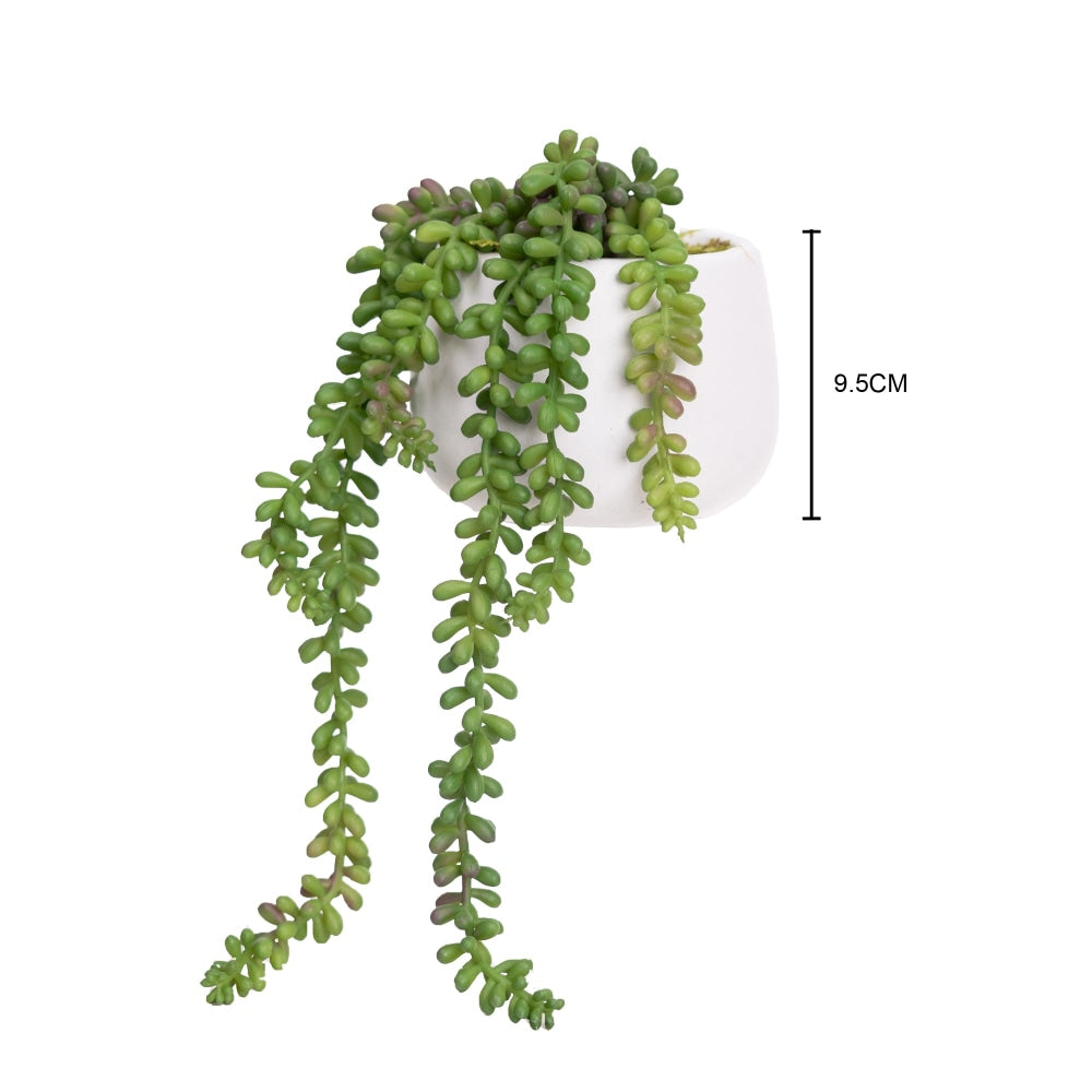 Green Hanging Pearl Artificial Fake Plant Decorative In Pot Set Fast shipping On sale