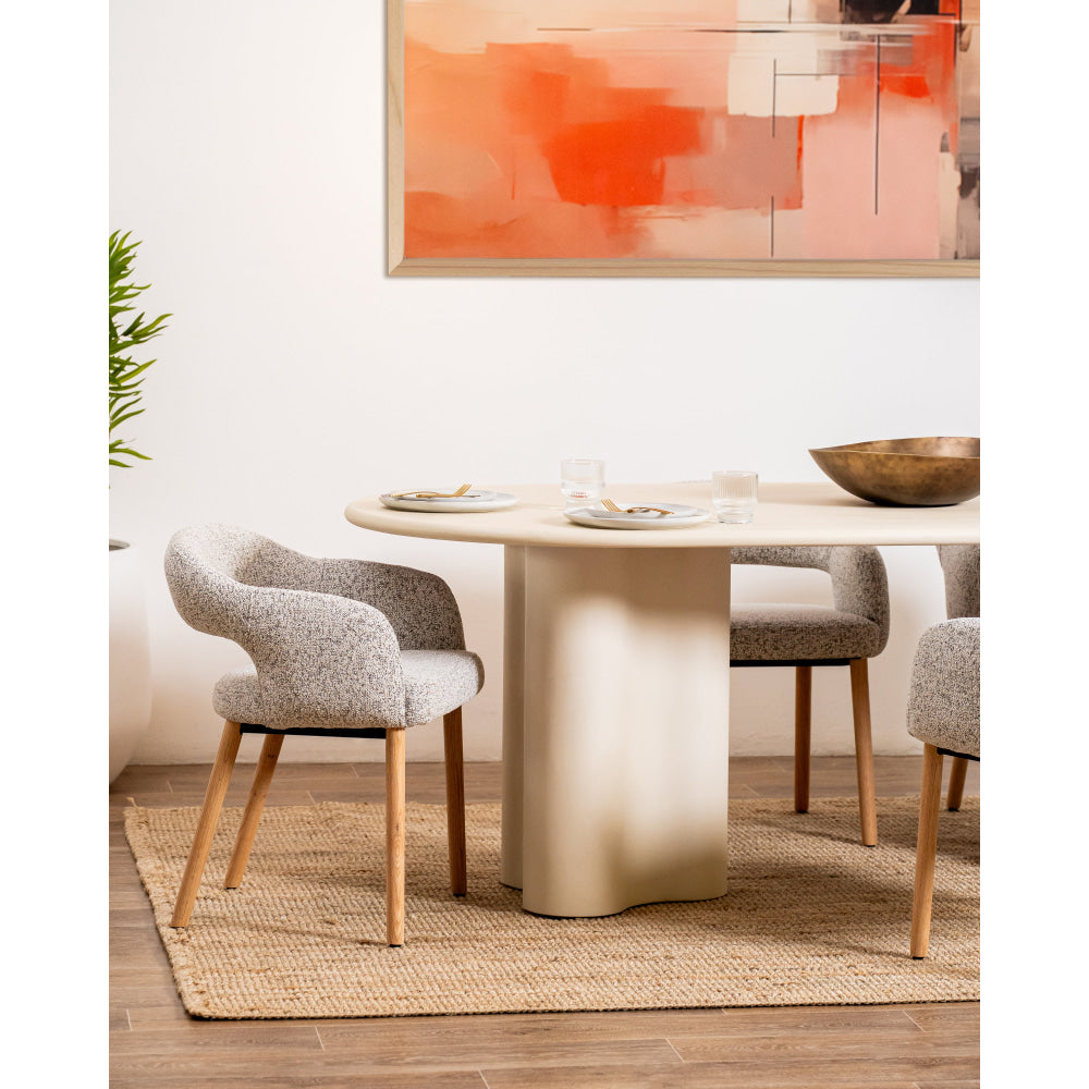 Gus Micro-Cement Coated Wooden Kitchen Dining Table 220cm Pebble Fast shipping On sale