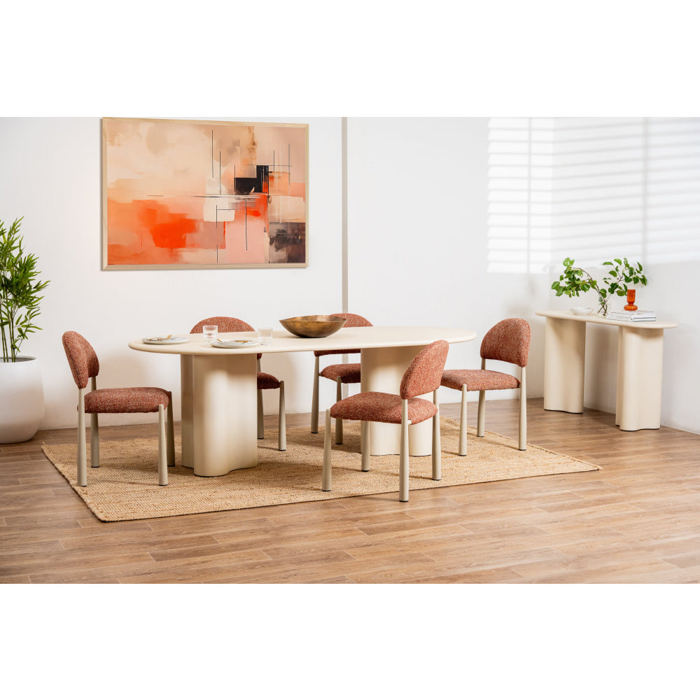 Gus Micro-Cement Coated Wooden Kitchen Dining Table 220cm Pebble Fast shipping On sale