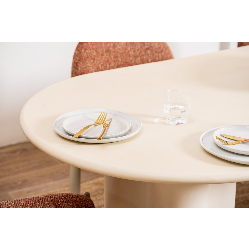 Gus Micro-Cement Coated Wooden Kitchen Dining Table 220cm Pebble Fast shipping On sale