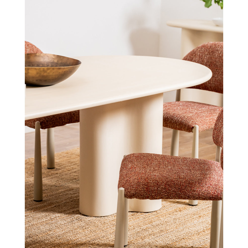 Gus Micro-Cement Coated Wooden Kitchen Dining Table 220cm Pebble Fast shipping On sale