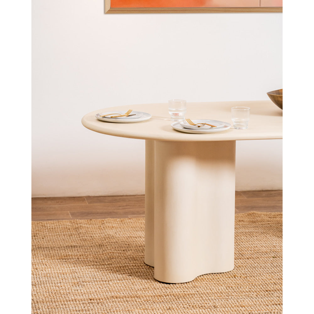 Gus Micro-Cement Coated Wooden Kitchen Dining Table 220cm Pebble Fast shipping On sale