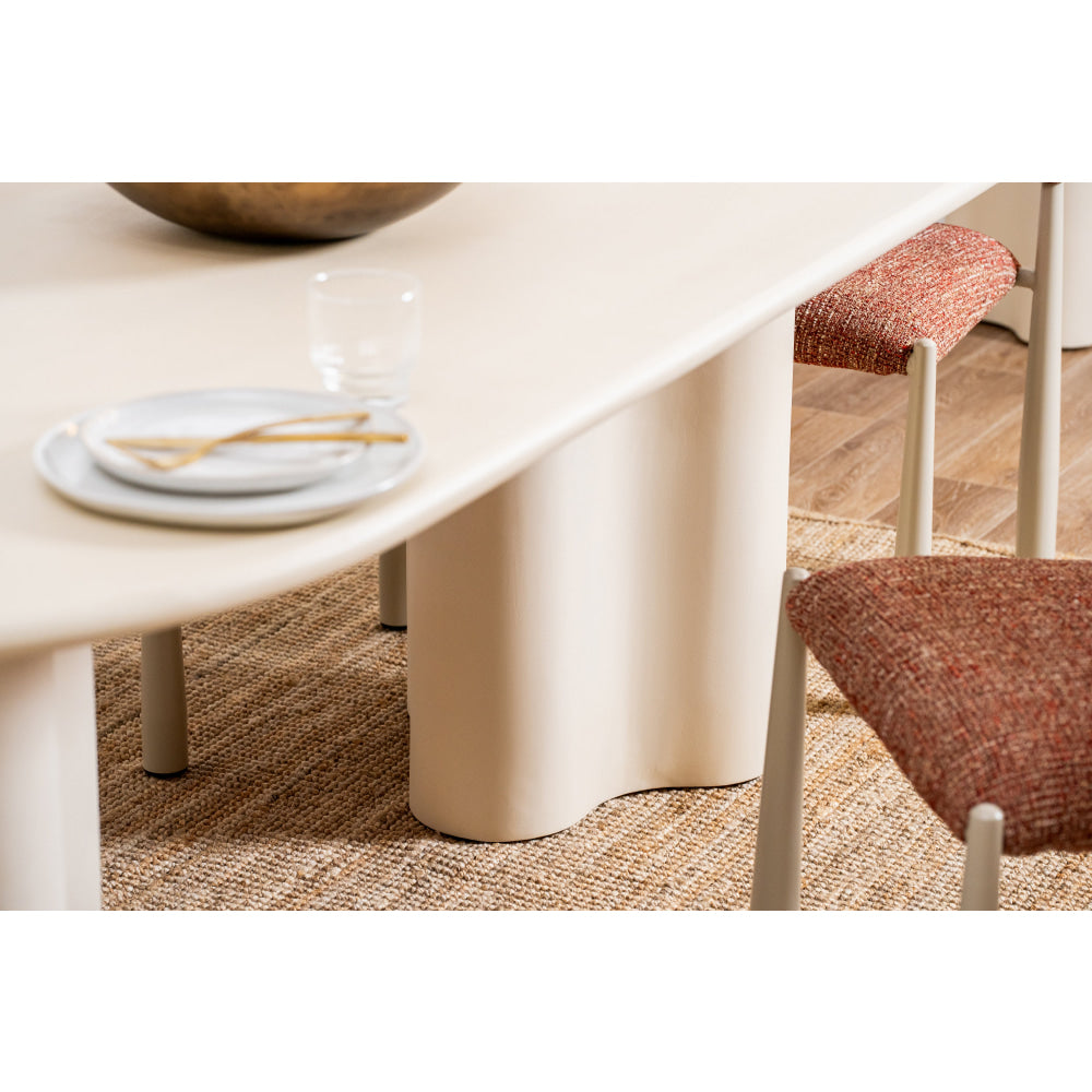 Gus Micro-Cement Coated Wooden Kitchen Dining Table 220cm Pebble Fast shipping On sale