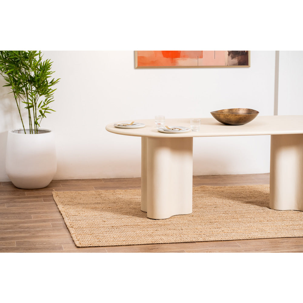 Gus Micro-Cement Coated Wooden Kitchen Dining Table 220cm Pebble Fast shipping On sale