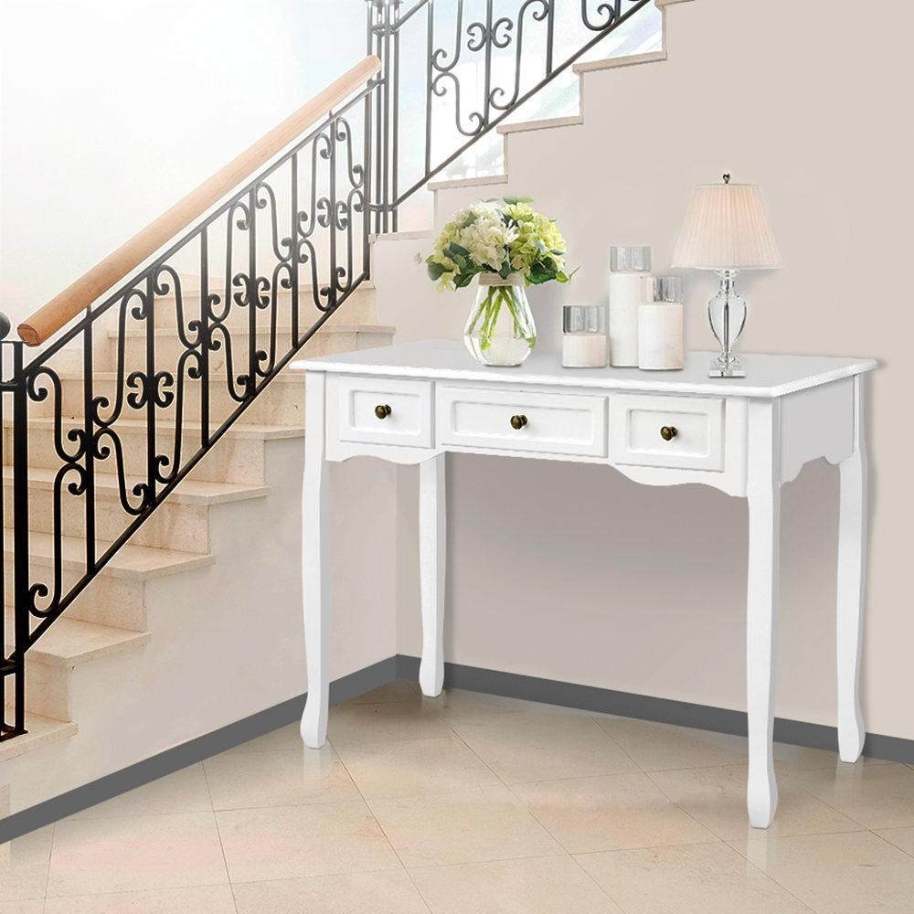 Hall Console Table Hallway Side Dressing Entry Wooden French Drawer White Fast shipping On sale