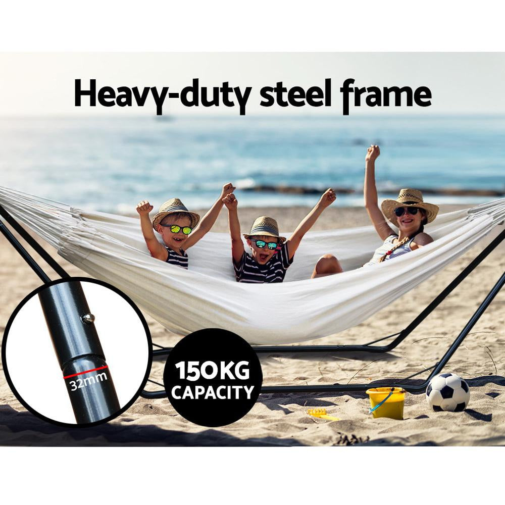 Hammock Bed with Steel Frame Stand Outdoor Furniture Fast shipping On sale