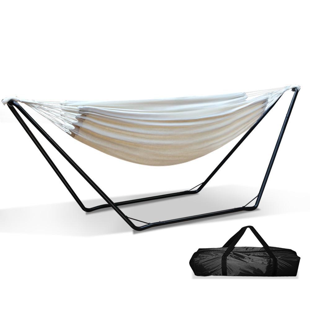 Hammock Bed with Steel Frame Stand Outdoor Furniture Fast shipping On sale