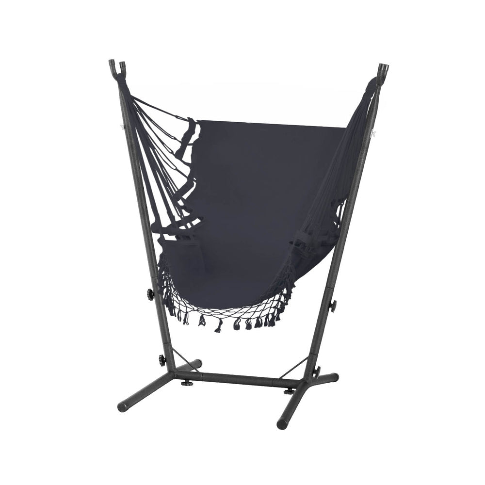 Hammock Chair Outdoor Camping Hanging with Stand Grey Furniture Fast shipping On sale