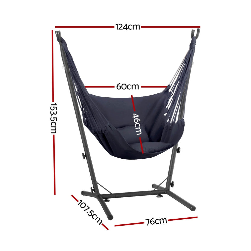 Hammock Chair Outdoor Camping Hanging with Stand Grey Furniture Fast shipping On sale