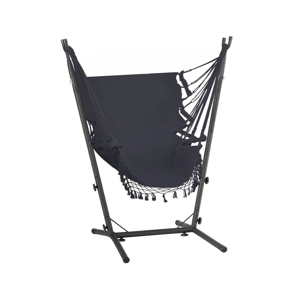 Hammock Chair Outdoor Camping Hanging with Stand Grey Furniture Fast shipping On sale