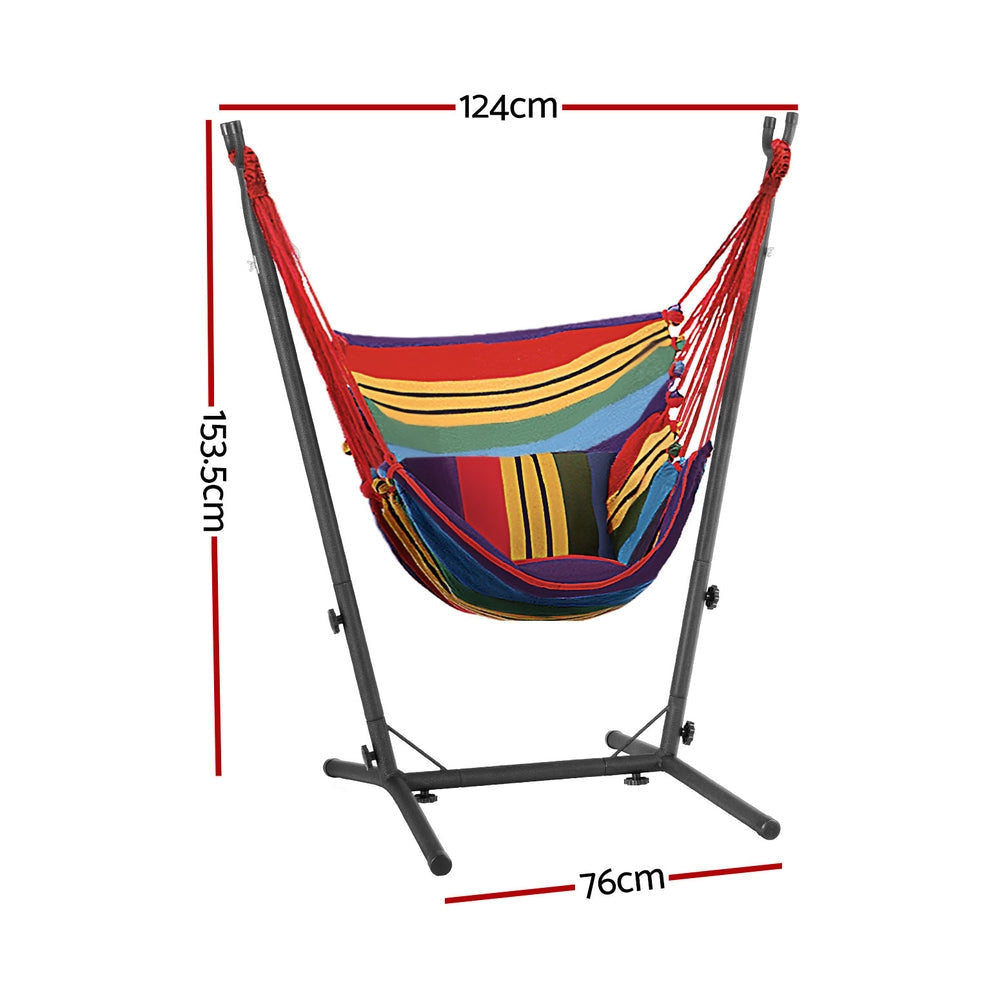 Hammock Chair Outdoor Camping Hanging with Stand Rainbow Furniture Fast shipping On sale