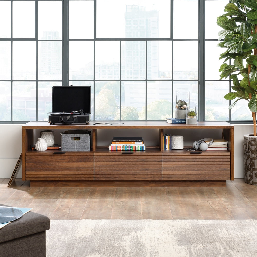 Hank Lowline Entertainment Unit TV Stand W/ 3-Drawers - Grand Walnut Fast shipping On sale