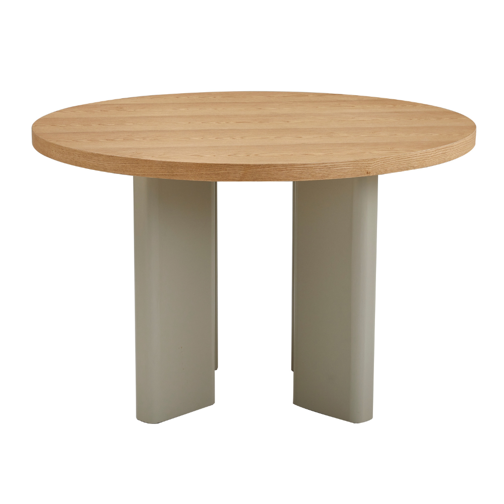 Harcon Country Style Wooden Round Kitchen Dining Table 120cm Oak / Grey Fast shipping On sale