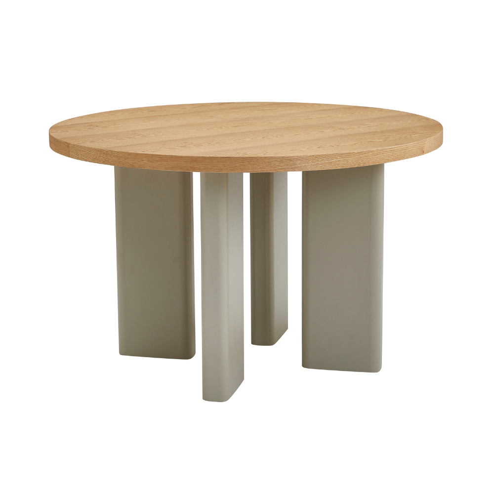 Harcon Country Style Wooden Round Kitchen Dining Table 120cm Oak / Grey Fast shipping On sale