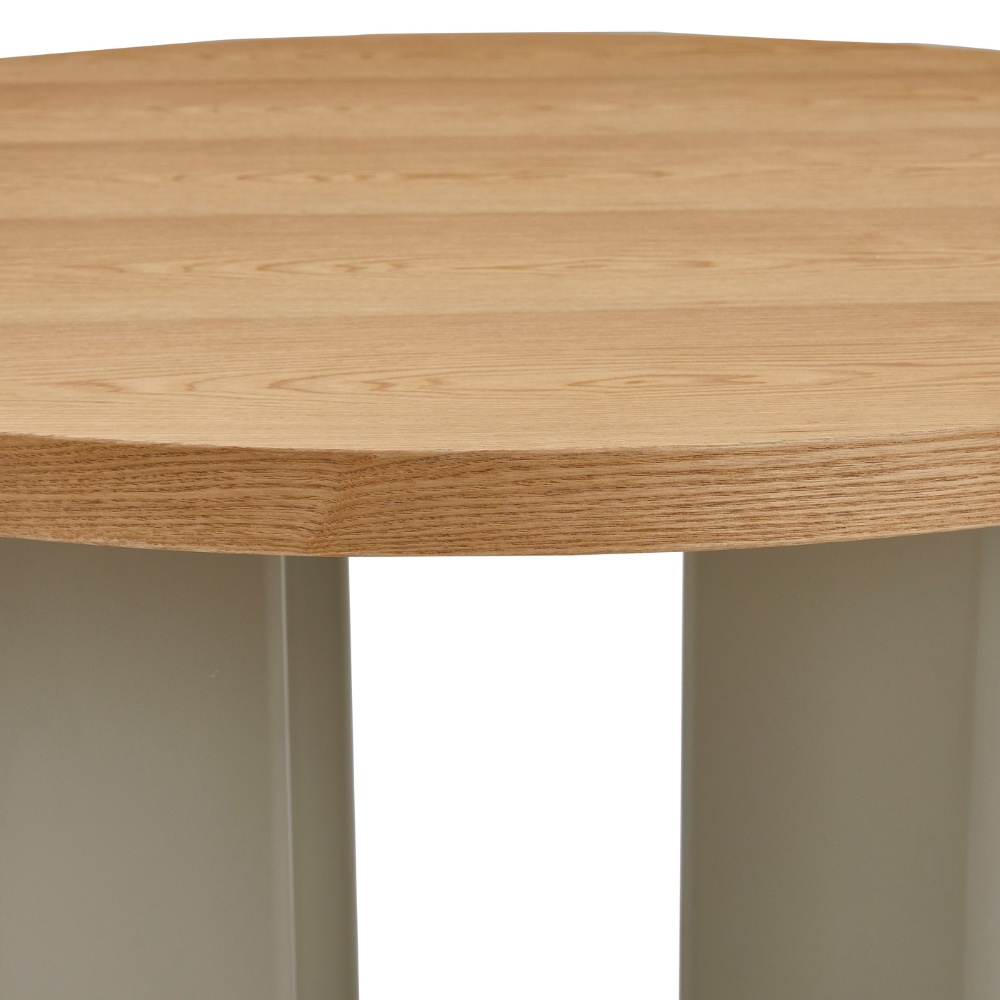 Harcon Country Style Wooden Round Kitchen Dining Table 120cm Oak / Grey Fast shipping On sale