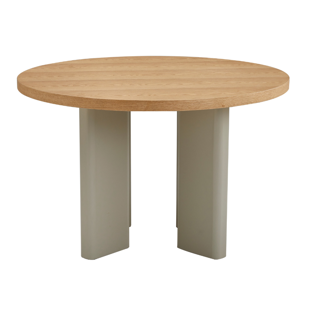 Harcon Country Style Wooden Round Kitchen Dining Table 120cm Oak / Grey Fast shipping On sale