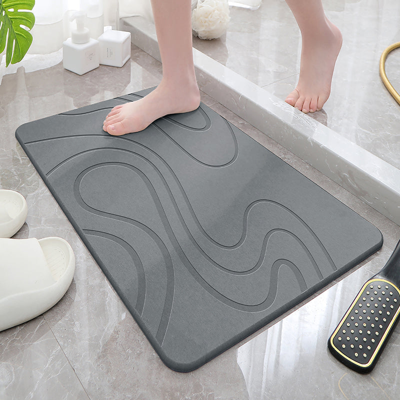 Hard Diatomite Bath Mat (Flow) 60x39CM Quick Absorption Anti-Bacterial - Dark Grey Bathroom Accessories Fast shipping On sale