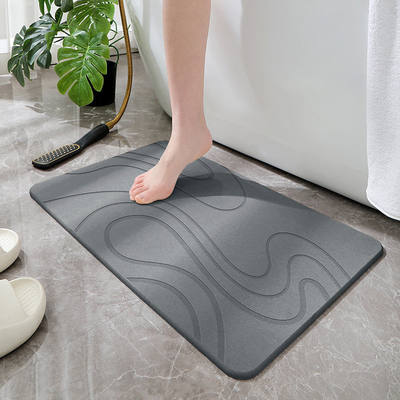 Hard Diatomite Bath Mat (Flow) 60x39CM Quick Absorption Anti-Bacterial - Dark Grey Bathroom Accessories Fast shipping On sale