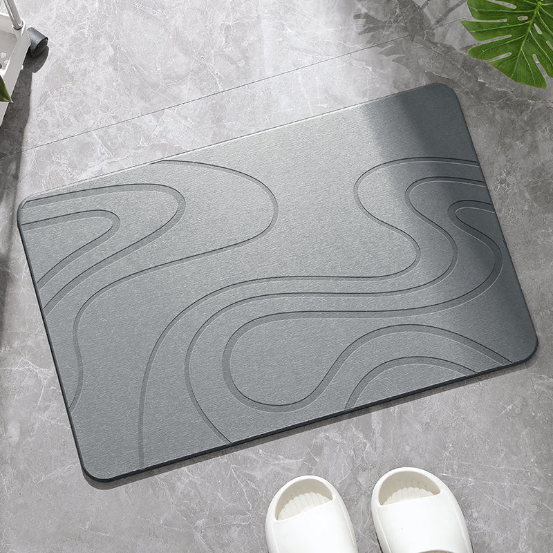 Hard Diatomite Bath Mat (Flow) 60x39CM Quick Absorption Anti-Bacterial - Dark Grey Bathroom Accessories Fast shipping On sale