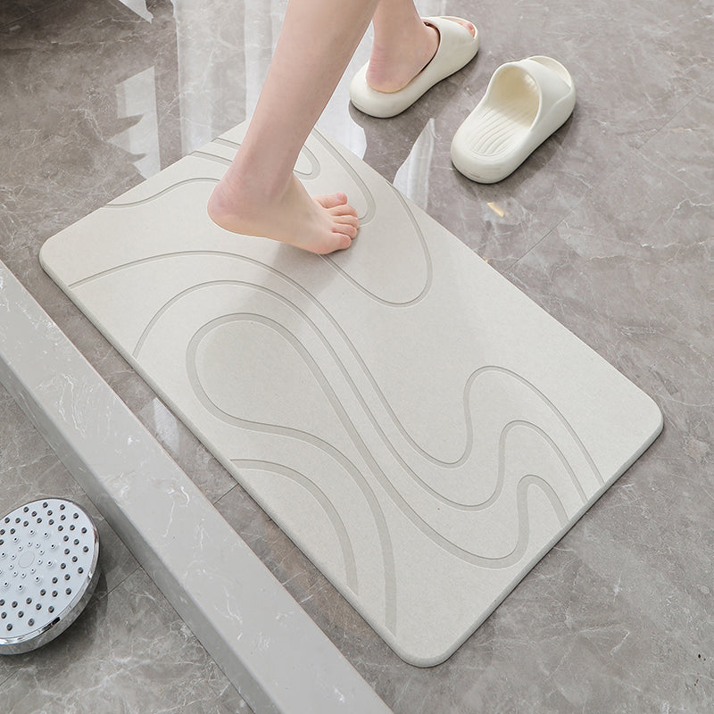 Hard Diatomite Bath Mat (Flow) 60x39CM Quick Absorption Anti-Bacterial - Off White Bathroom Accessories Fast shipping On sale