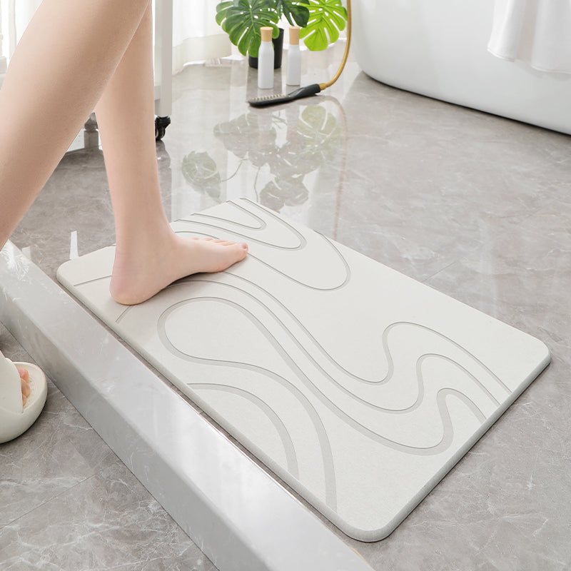 Hard Diatomite Bath Mat (Flow) 60x39CM Quick Absorption Anti-Bacterial - Off White Bathroom Accessories Fast shipping On sale