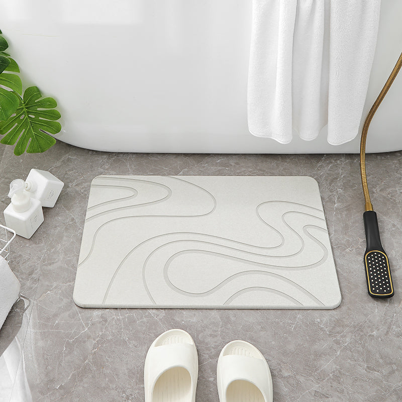 Hard Diatomite Bath Mat (Flow) 60x39CM Quick Absorption Anti-Bacterial - Off White Bathroom Accessories Fast shipping On sale