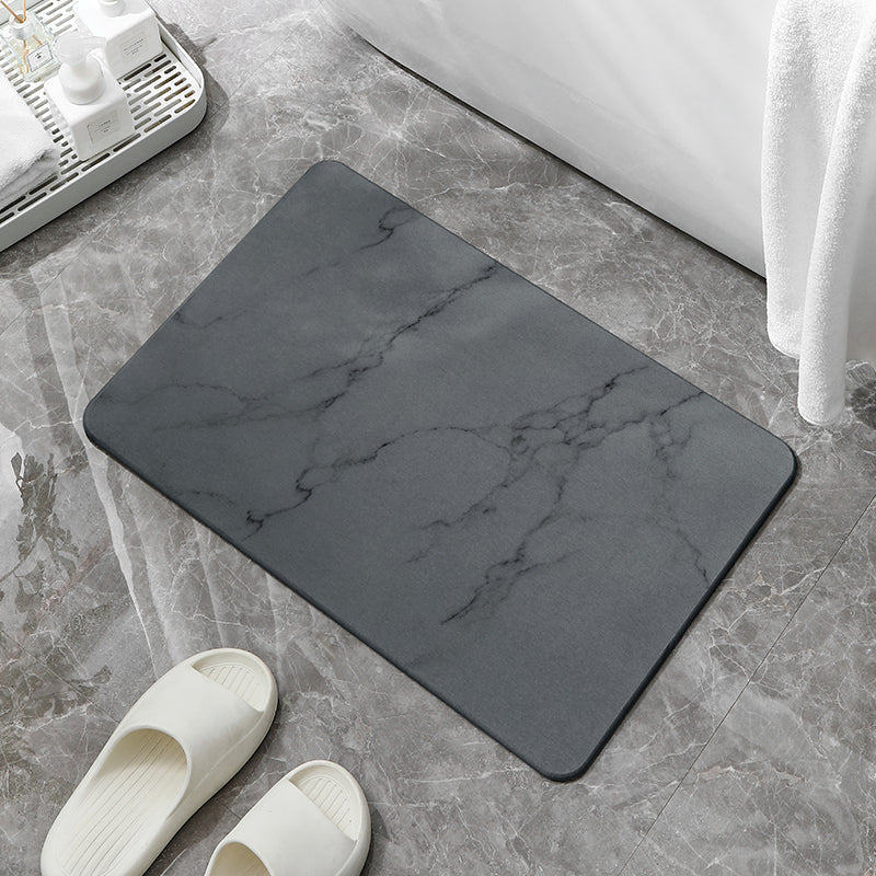 Hard Diatomite Bath Mat (Marble Print) 60x39CM Quick Absorption Anti-Bacterial - Dark Grey Bathroom Accessories Fast shipping On sale