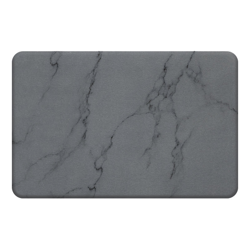 Hard Diatomite Bath Mat (Marble Print) 60x39CM Quick Absorption Anti-Bacterial - Dark Grey Bathroom Accessories Fast shipping On sale