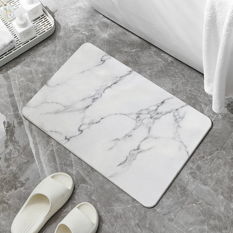 Hard Diatomite Bath Mat (Marble Print) 60x39CM Quick Absorption Anti-Bacterial - Off White Bathroom Accessories Fast shipping On sale