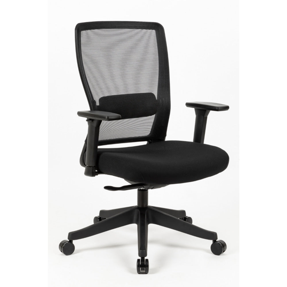 Hardy Medium Mesh Back Fabric Seat Working Computer Office Chair Black Fast shipping On sale