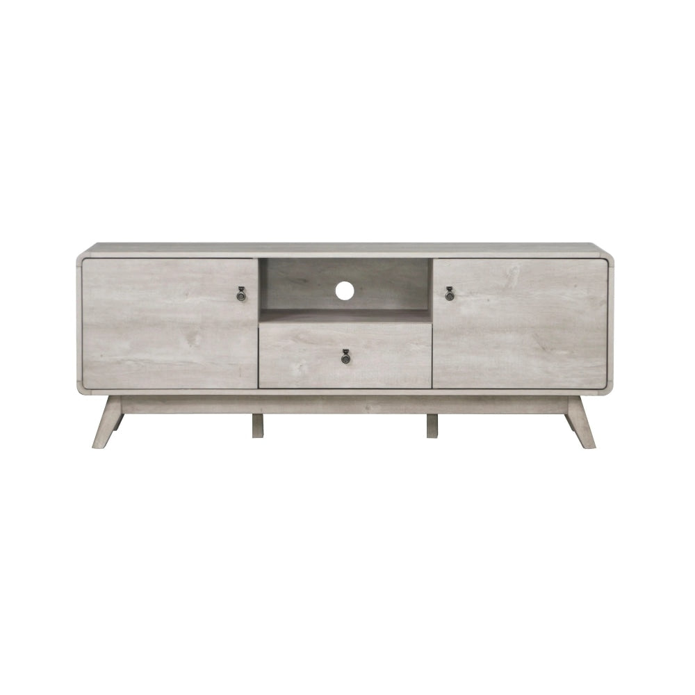 Hendy Wooden Lowline Entertainment Unit TV Stand - Washed Grey Fast shipping On sale