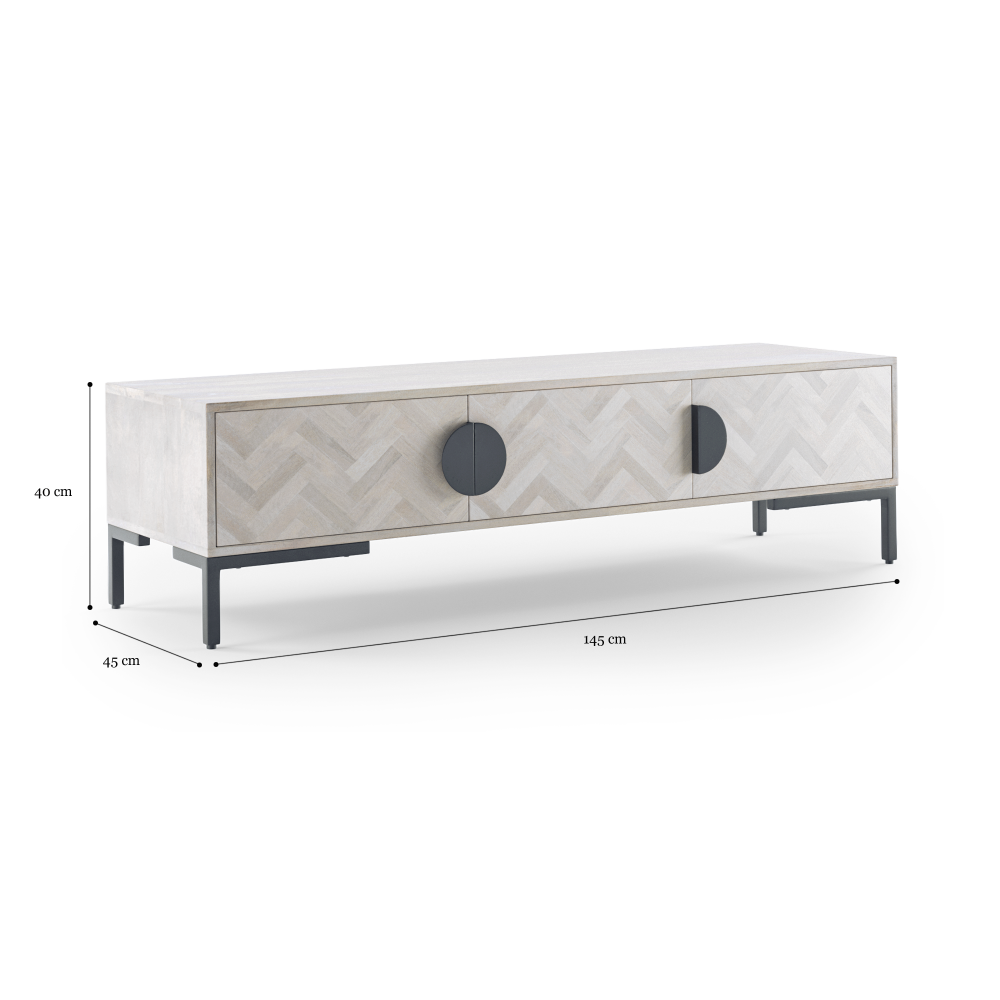 Hertz Entertainment Unit TV Stand White Wash Fast shipping On sale