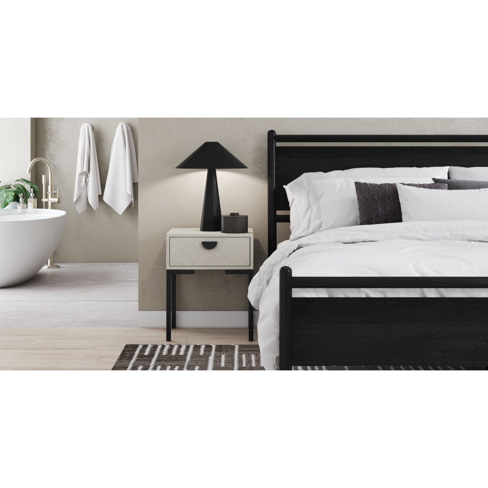 Hertz Nighstand Bedside Table Black Fast shipping On sale