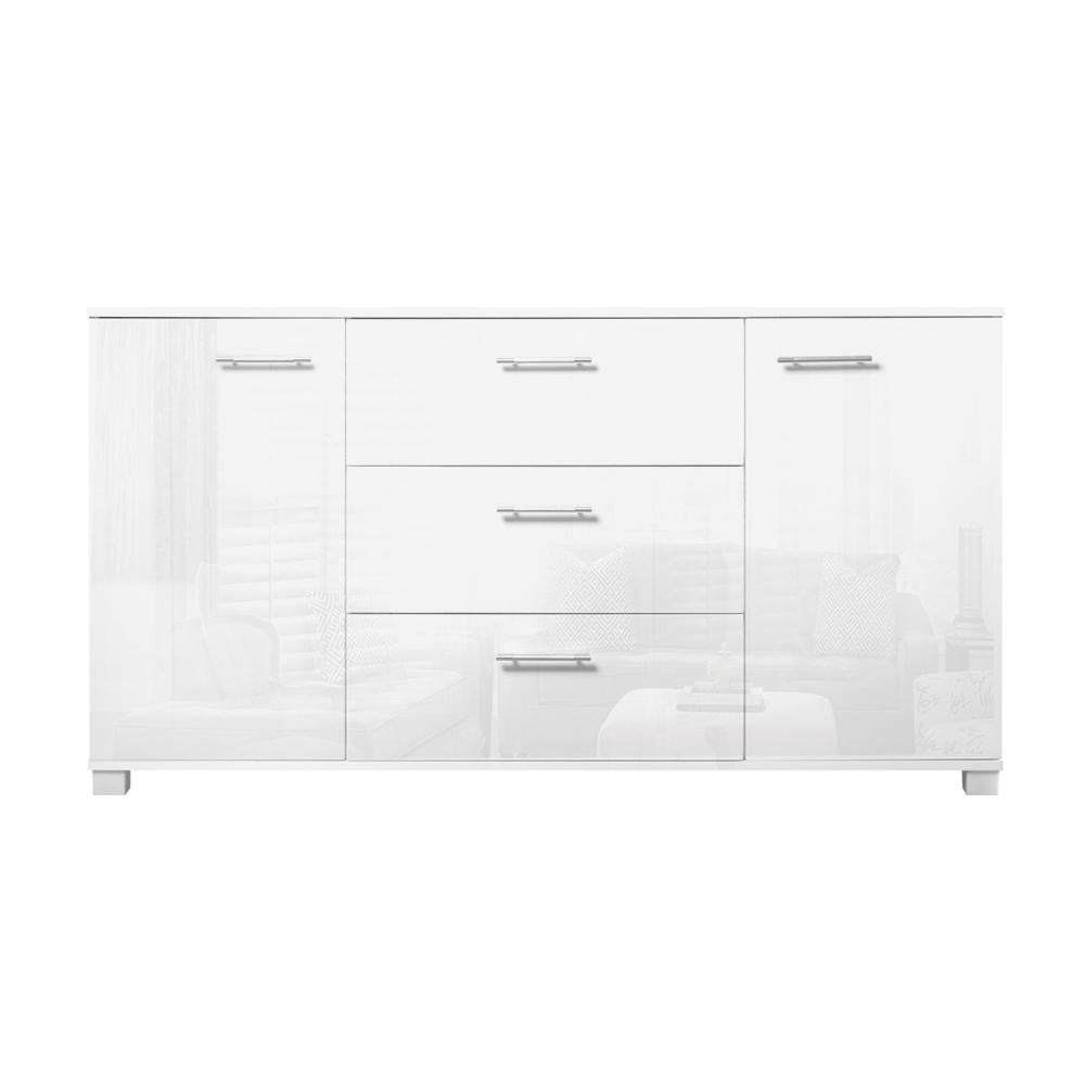 High Gloss Sideboard Storage Cabinet Cupboard - White & Buffet Unit Fast shipping On sale