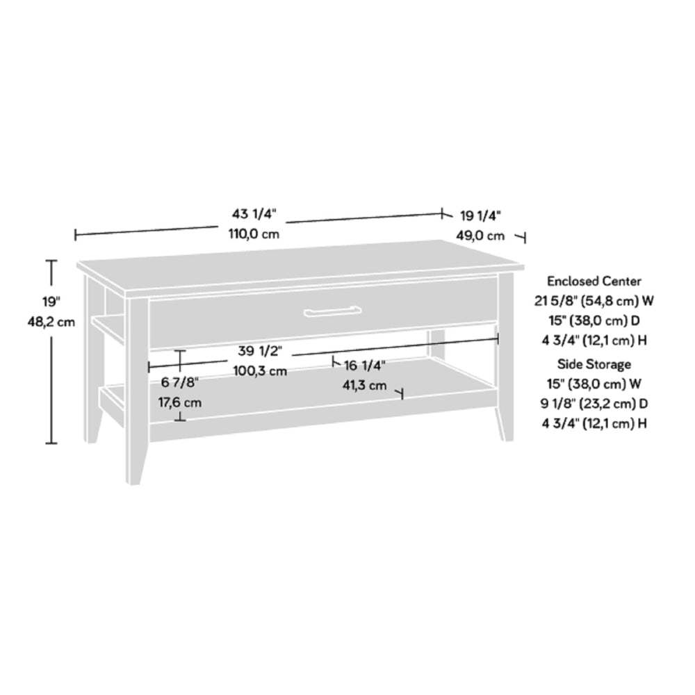 Hill Rectangular Storage Lift Top Coffee Table Glacier Oak Fast shipping On sale