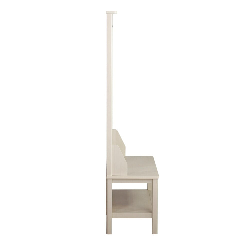 Hinton Modern Minimalist Coat Rack Hall Tree Shoe Cabinet Antique White Fast shipping On sale